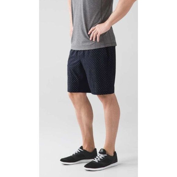 Lululemon Other - Lululemon T.H.E. Short Linerless 9" Cross Me Split Pea Naval Blue Large $78